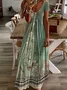 Women's Floral Print V-Neck Short Sleeve Casual Dress