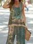 Women's Floral Print Vest Pants 2-Piece Set