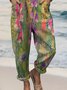 Square Neck Cotton And Linen Floral Ethnic Jumpsuit