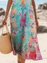 Cotton Floral Vacation Dress With No