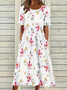 Women's Floral Print Crew Neck Dress