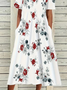 Women's Floral Print Crew Neck Dress