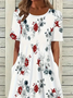 Women's Floral Print Crew Neck Dress