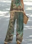 Women's Floral Print Vest Pants 2-Piece Set