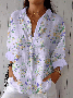 Loose Casual Botanical Pattern Shirt