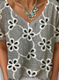 Loose Jersey Casual V Neck T-Shirt