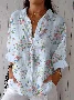 Loose Casual Botanical Pattern Shirt
