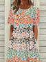Women's Floral Print Crew Neck Dress