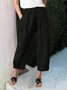 Women's  Elastic Waist H-Line Wide Leg Pants Daily Going Out Pants Khaki Casual Split Joint Plain Spring/Fall Pants