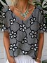 Loose Jersey Casual V Neck T-Shirt