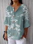 Casual Stand Collar Loose Linen Blend Shirt