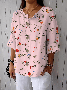 Vintage Stand Collar Floral Loose Shirt