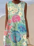 Regular Fit Simple Cotton Floral Dress With No