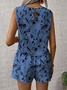 Women's comfortable casual vest shorts two-piece set