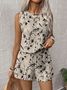 Women's comfortable casual vest shorts two-piece set