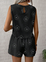 Women's comfortable casual vest shorts two-piece set