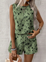 Women's comfortable casual vest shorts two-piece set