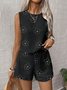 Women's comfortable casual vest shorts two-piece set