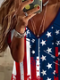 Women's Independence Day Printed Casual V-Neck Short Sleeve T-Shirt