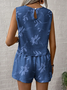 Floral Loose Crew Neck Vintage Two-Piece Set