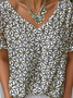 Floral Casual Loose Jersey T-Shirt