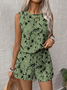 Women's comfortable casual vest shorts two-piece set