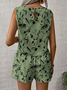 Women's comfortable casual vest shorts two-piece set