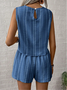 Women's comfortable casual vest shorts two-piece set