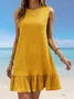 Women's Sleeveless Summer Red Plain Split Joint Crew Neck Daily Going Out Casual Mini A-Line Tank Dress