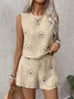 Women's comfortable casual vest shorts two-piece set