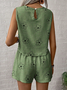 Women's comfortable casual vest shorts two-piece set