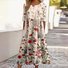 Casual Cotton Floral Crew Neck Dress With No