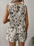 Women's comfortable casual vest shorts two-piece set
