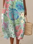 Regular Fit Simple Cotton Floral Dress With No
