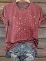 Vintage Crew Neck Geometric Cotton T-Shirt
