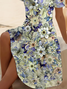 Women's Floral Print Casual V-Neck Short Sleeve Dress