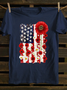 American Flag Floral 4th Of July T-shirt