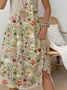 Casual Multicolor Block Crew Neck Loose Dress