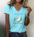 Regular Fit Casual V Neck Cotton T-Shirt