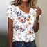 Women's Short Sleeve T-shirt Summer Color1 Geometric Buckle Asymmetrical Puff Sleeve Daily Going Out Vintage Top