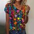 Women's Short Sleeve T-shirt Summer Color1 Geometric Buckle Asymmetrical Puff Sleeve Daily Going Out Vintage Top