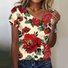 Women's Short Sleeve T-shirt Summer Color1 Geometric Buckle Asymmetrical Puff Sleeve Daily Going Out Vintage Top