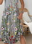 Loose Casual Floral Crew Neck Dress