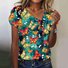Women's Short Sleeve T-shirt Summer Color1 Geometric Buckle Asymmetrical Puff Sleeve Daily Going Out Vintage Top