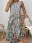 Loose Casual Floral Crew Neck Dress