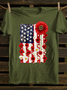 American Flag Floral 4th Of July T-shirt