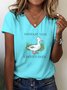 Regular Fit Casual V Neck Cotton T-Shirt
