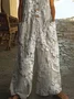 Women's H-Line Overall Crew Neck Daily Going Out Casual Printing Floral Summer Long Jumpsuit Romper