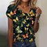 Women's Short Sleeve T-shirt Summer Color1 Geometric Buckle Asymmetrical Puff Sleeve Daily Going Out Vintage Top
