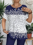 Women's Floral Print Casual Crew Neck Short Sleeve T-Shirt